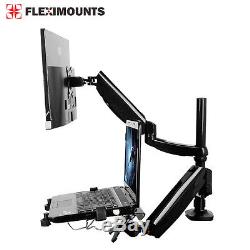 10-27 Monitor Laptop Mount Dual LCD arms Desk Desktop Holder Stand Workstation