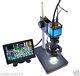 14MP HDMI Industry Digital Microscope Camera + Stand Mount Ring Lamp LCD Monitor