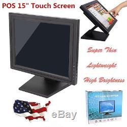 15/17'' inch Touchscreen LCD VGA POS Touch Screen Monitor Stand Retail Kiosk KJ
