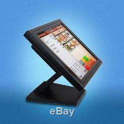 15'' Inch LCD Touchscreen USB Touch Screen Monitor VGA POS Stand for Restaurant