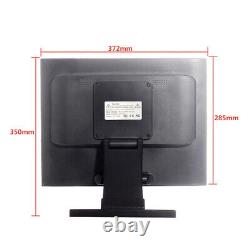 15 Inch LCD VGA Touch Screen Monitor USB Port Stand Restaurant Pub Retail New