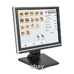 15 LCD Touch Screen Monitor USB VGA POS Stand For Retail Kiosk Restaurant Bar