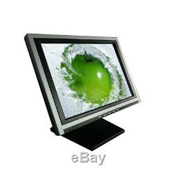 15 LED LCD POS Touch Screen Touchscreen Monitor USB VGA Stand HD 1024 X 768 US