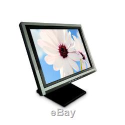 15 LED LCD POS Touch Screen Touchscreen Monitor USB VGA Stand HD 1024 X 768 US