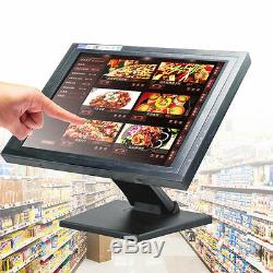 15 Lcd Touch Screen LED Monitor withPOS Stand USB Restaurant Retail Bar Pub RE