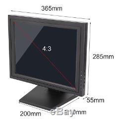 15 Lcd Touch Screen LED Monitor withPOS Stand USB Restaurant Retail Bar Pub USA