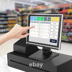 15 POS LCD Display Touch Screen Monitor Restaurant Touchscreen & POS Stand USB