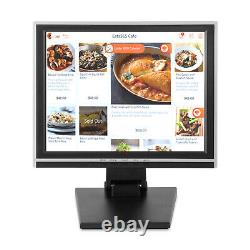 15 POS LCD Display Touch Screen Monitor Restaurant Touchscreen & POS Stand USB