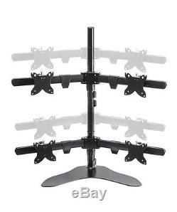 15 To 30 Quad LCD Monitor Mount Free Standing Desk Stand Adjustable 4 Screens