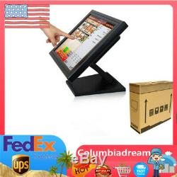 15 Touch Screen LCD POS Stand TouchScreen Monitor f/Retail Kiosk Restaurant Bar