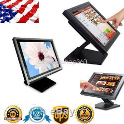 15 Touch Screen LCD TFT POS Stand Monitor Bar Kiosk Restaurant Cafe Retail USB
