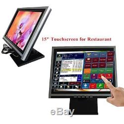 15 Touch Screen LED Display LCD Monitor with POS Stand USB 12V 4Wire VGA