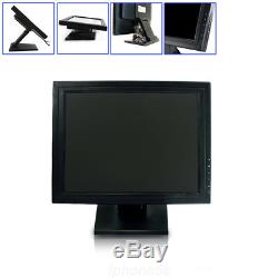 15 Touch Screen POS Monitor LCD Touch Screen Retail Kiosk Restaurant Bar +Stand