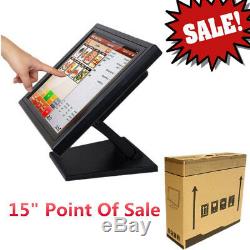 15 USB Touchscreen Monitor LCD VGA POS Touch Screen Monitor Stand Retail Kiosk