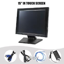 15 in LCD Stand Touch Screen 170° USB LCD Monitor Foldable with VGA POS PC Screen