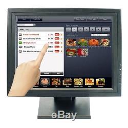 15 inch TFT VGA Touch Screen LCD Monitor POS Stand USB