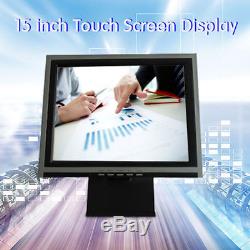 15 inch Touch Screen Monitor LCD POS Retail Kiosk Restaurant Stand Touchscreen