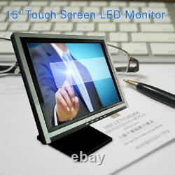 15 inch Touch Screen Monitor LCD VGA POS Retail Restaurant with POS stand 110V