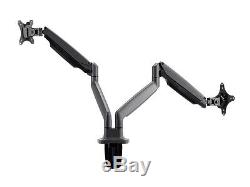 15 to 34 Dual Arm LCD Monitor Desk Table Mount Stand Full Motion Gas Spring