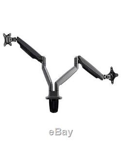 15 to 34 Dual Arm LCD Monitor Desk Table Mount Stand Full Motion Gas Spring