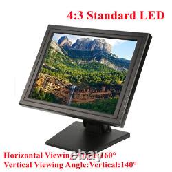 17 Inch Commercial POS Stand Touch Screen Monitor USB VGA for Retail Restaurant