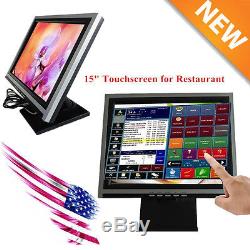 2017 POS 15 LCD Touch Screen LCD Touchscreen Monitor with POS Stand USB USA Stock