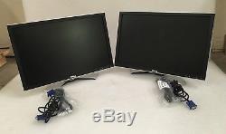 2X Dell 2208WFPt UltraSharp 22 LCD Monitor With VGA, Power Cables & Stands F532H