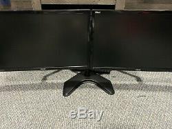 2 ASUS VG248QE 24 Widescreen LED LCD Gaming Monitor On Dual Monitor Stand