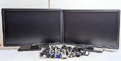 2 Dell 22 P2213t LCD Widescreen LED Backlit Monitors with Stands Free Shipping