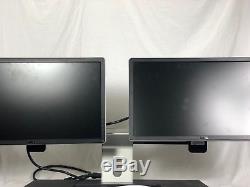 2 Dell P2214HB 22 Widescreen LCD Monitors With Dell Dual Stand