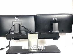 2 Dell P2214HB 22 Widescreen LCD Monitors With Dell Dual Stand