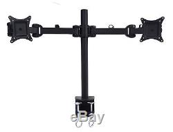 2 Dual Two LCD Monitor Screen Table Desk Mount Stand 27 26 25 24 23 22 21 Inch