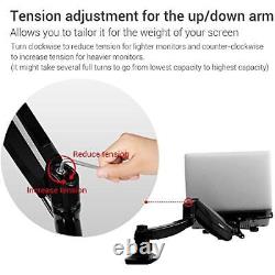 2-In-1 Monitor Arm Laptop Mount Stand Swivel Gas Spring LCD Arm Height Adjustabl