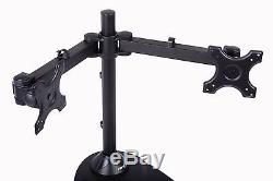 2 Monitor Screen LCD Monitor Dual Stand up to 24 Desk Table Tilt