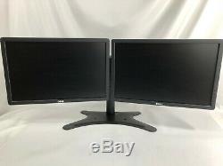 2 x Dell LED 19 Monitors LCD Screen with Heavy Duty Adjustable Dual Stand P1913B