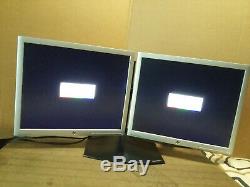 2 x HP LA1956X 19 LED/LCD Monitors with Ergotron Dual Monitor Stand Clean