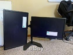 2x Dell 22 Monitors LCD Screen with Dock, and Heavy Adjustable Dual Stand P2213t