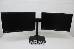 2x LA2206x Grade A LCD Monitors with Ergotron Dual Monitor Stand