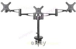 3 Way Adjustable for 3 LCD Monitor Desk Mount Desktop Stand Monitor TV LCD