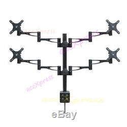 3 Way Adjustable for 4 LCD Monitor Desk Mount Deskmount Stand Monitor TV LCD