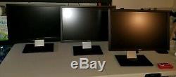 3x Dell UltraSharp U2410 24 Widescreen LCD Dell with Ergotech Monitor Stand
