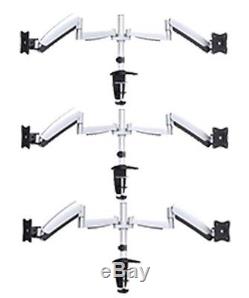 3x Dual Counterbalance LCD Monitor Table Desk Top Mount Stand Adjustable up to 2