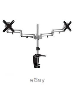 3x Dual LCD Monitor Table Desk Top Mount Stand Adjustable Arm 2 Screen up to 23