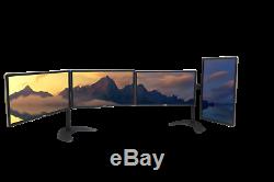 4x Four Quad LED LCD Productivity Monitors with Heavy Duty Stand & USB Docking