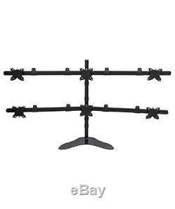 6 Screen 15 to 30 LCD Monitor Mount Desk Stand Free Standing Fully Adjustable