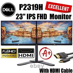 A+ Dual Stand DELL P2319H 23in Full-HD LED-Backlit IPS LCD Monitor USB DP HDMI