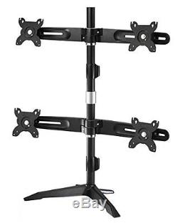 Amer Mounts Stand Based Quad Monitor Mount for four 15-24 LCD/LED Flat Panel