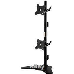 Amer Mounts Stand Based Vertical Dual Monitor Mount For Two 15-24 Lcd/led Flat