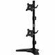 Amer Mounts Stand Based Vertical Dual Monitor Mount for two 15-24 LCD-LED Flat