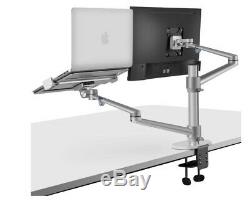 Arm-Stand 32inch LCD Monitor Desktop Stand Dual Arm + 17 Laptop Mount